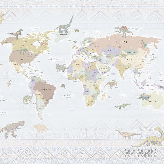 Карта мира - Динозавры