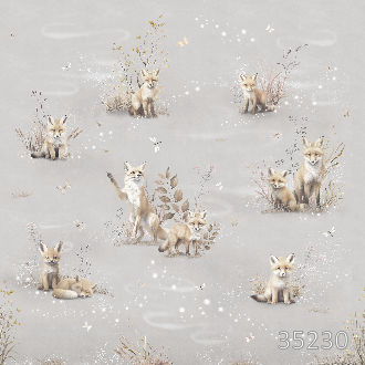 Лисята на голубом фоне